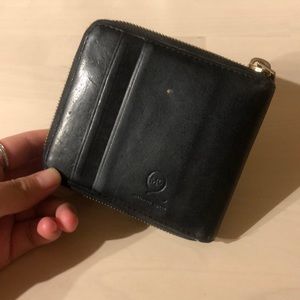 Black McQ zipped wallet in genuine leather